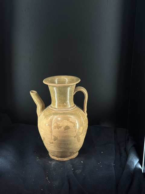 古玩陶瓷五代影青釉瓜棱執壺真品鑒賞圖