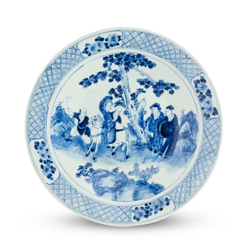 古玩陶瓷青花人物紋盤一對真品鑒賞圖