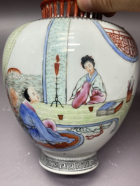 古玩陶瓷民國·紅樓夢·細路粉彩罐拍賣,當前價格3360元