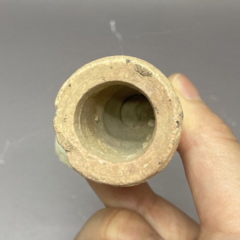 古玩陶瓷花卉紋青花竹節柄高足杯標本真品鑒賞圖