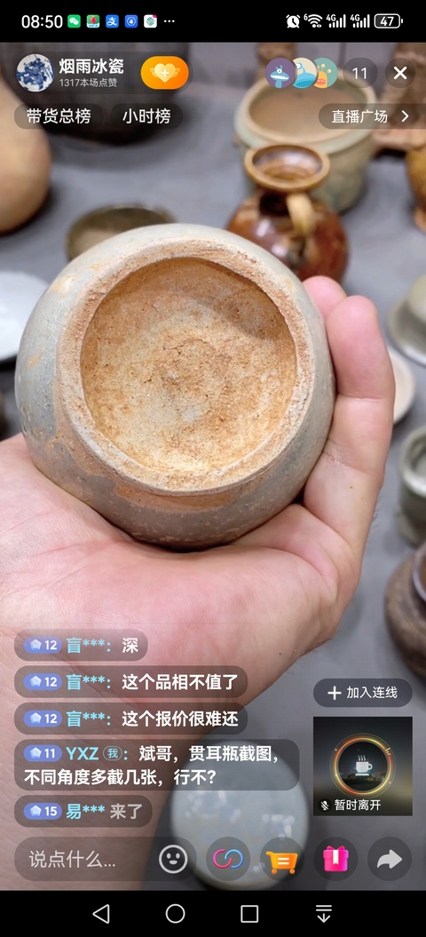 古玩陶瓷云市窯青白釉貫耳瓶真品鑒賞圖