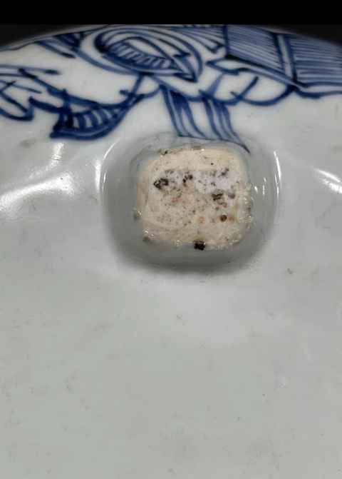 古玩陶瓷晚明青花線描三足洗式香爐真品鑒賞圖