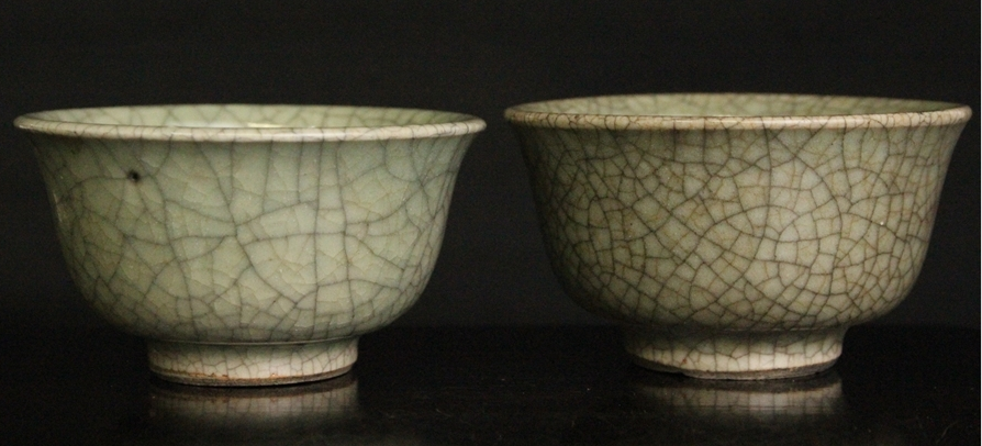 古玩陶瓷綠哥釉茶碗真品鑒賞圖