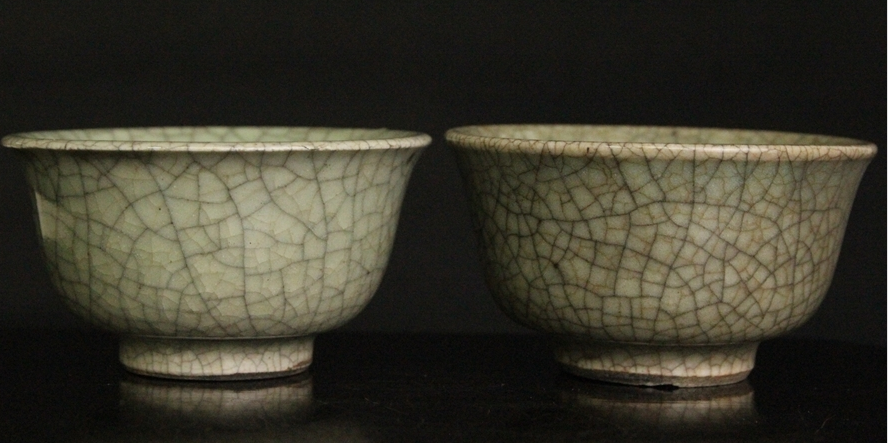 古玩陶瓷綠哥釉茶碗真品鑒賞圖