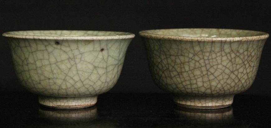古玩陶瓷綠哥釉茶碗真品鑒賞圖