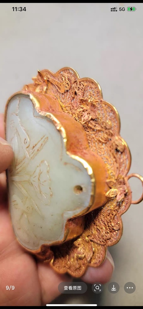 古玩玉器和田玉鑲嵌件真品鑒賞圖