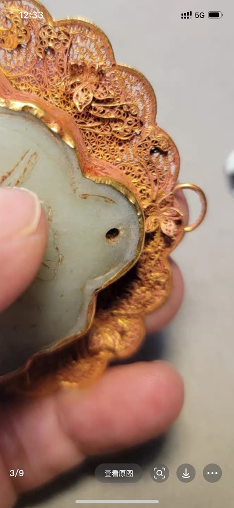 古玩玉器和田玉鑲嵌件真品鑒賞圖