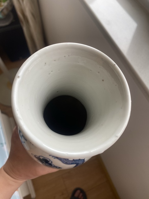 古玩陶瓷晚清青花龍紋瓶真品鑒賞圖