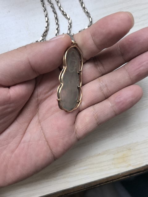 古玩玉器天然翡翠觀音掛件真品鑒賞圖