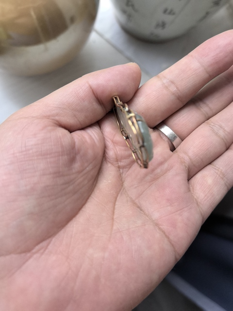 古玩玉器天然翡翠觀音掛件真品鑒賞圖