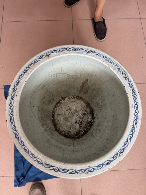 古玩陶瓷青花人物故事紋畫缸真品鑒賞圖