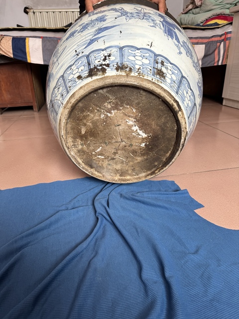 古玩陶瓷青花人物故事紋畫缸真品鑒賞圖