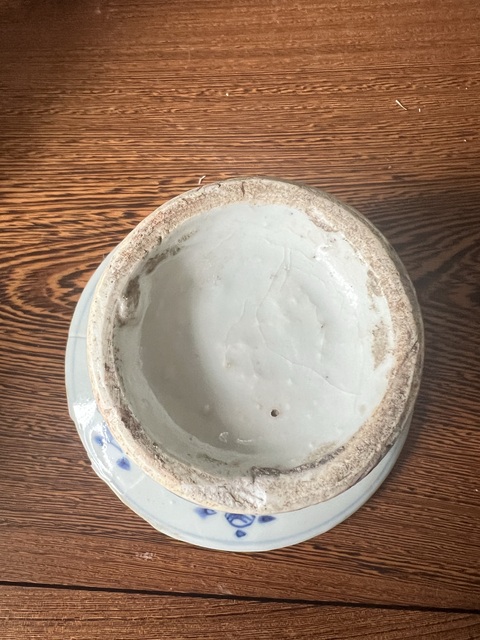 古玩陶瓷青花云鶴紋渣斗拍賣,當前價格3800元