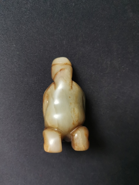 古玩玉器玉跪人題材把件真品鑒賞圖