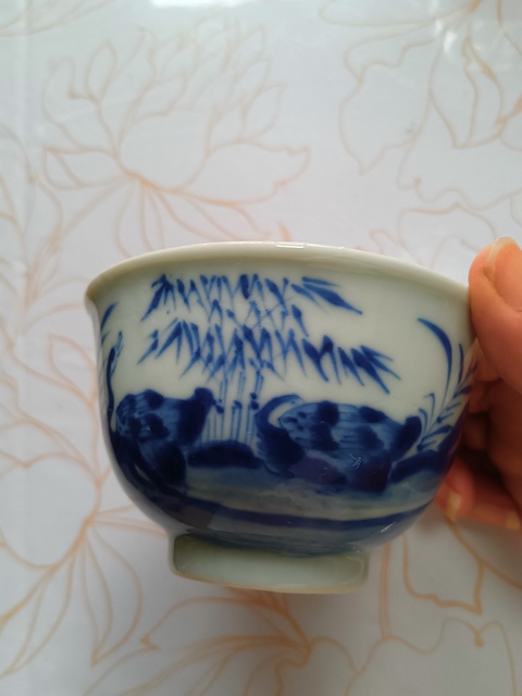 古玩陶瓷花鳥紋青花小碗真品鑒賞圖