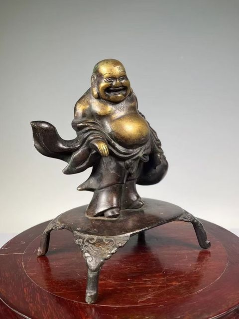 古玩銅器彌勒佛拍賣，當前價格2800元