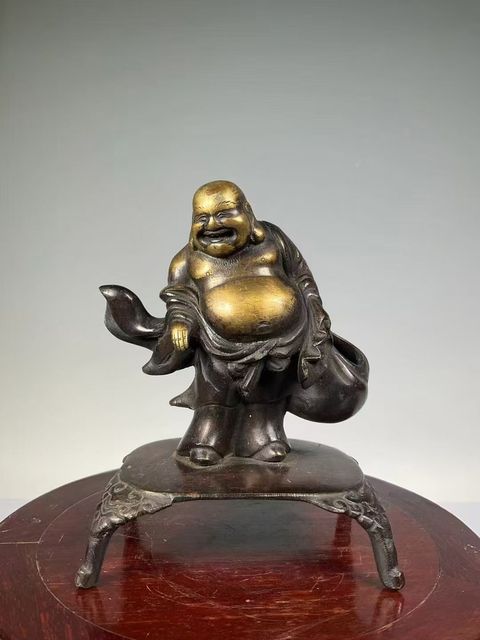 古玩銅器彌勒佛拍賣，當前價格2800元