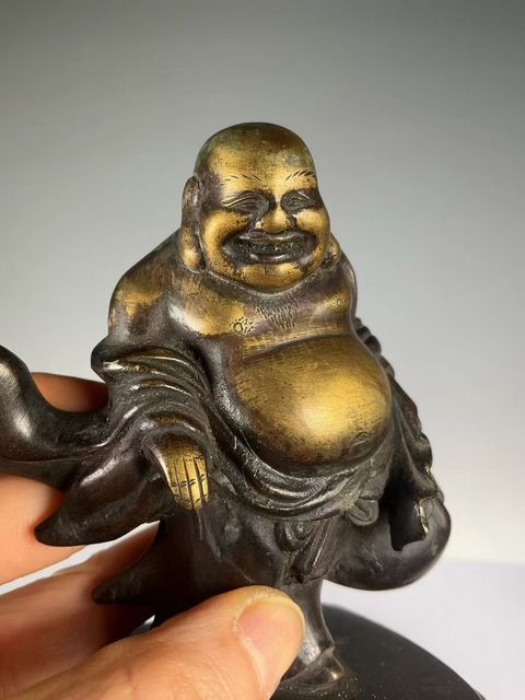 古玩銅器彌勒佛拍賣，當前價格2800元