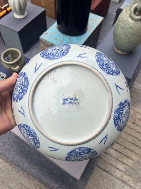 古玩陶瓷嘉靖·青花麒麟送福紋盤 真品鑒賞圖