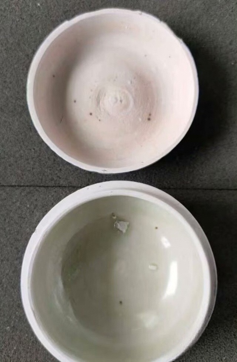 古玩陶瓷青花海水紋粉盒真品鑒賞圖