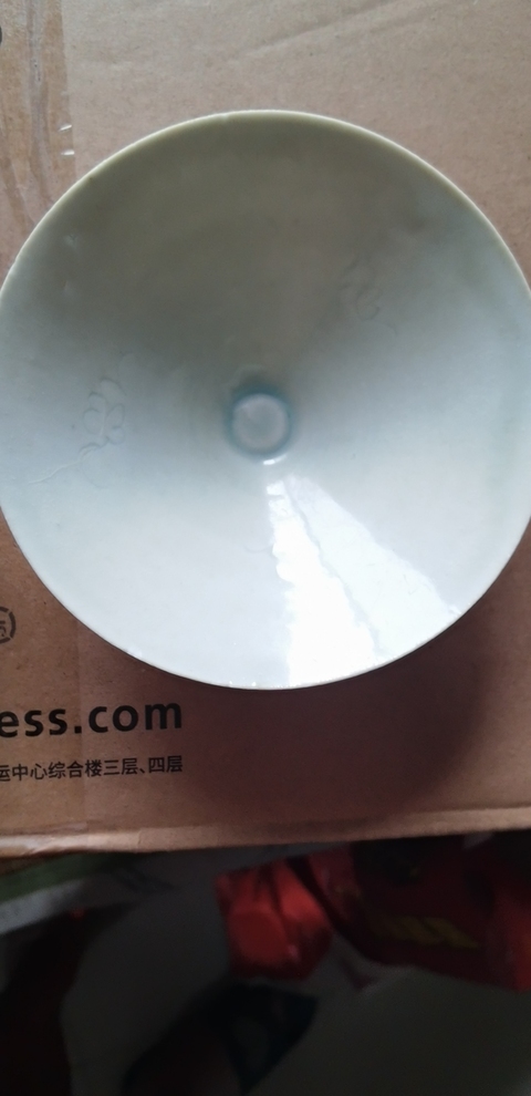 古玩陶瓷湖田窯青白釉刻花茶盞真品鑒賞圖