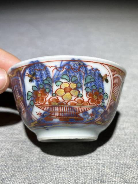 古玩陶瓷青花五彩杯真品鑒賞圖
