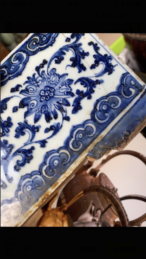 古玩陶瓷清雍乾時期青花纏枝蓮紋水仙盆真品鑒賞圖