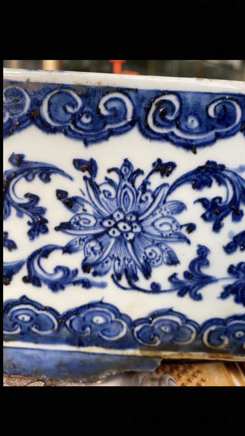 古玩陶瓷清雍乾時期青花纏枝蓮紋水仙盆真品鑒賞圖