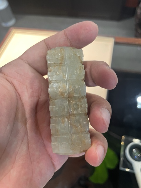 古玩玉器仿古玉琮型件真品鑒賞圖