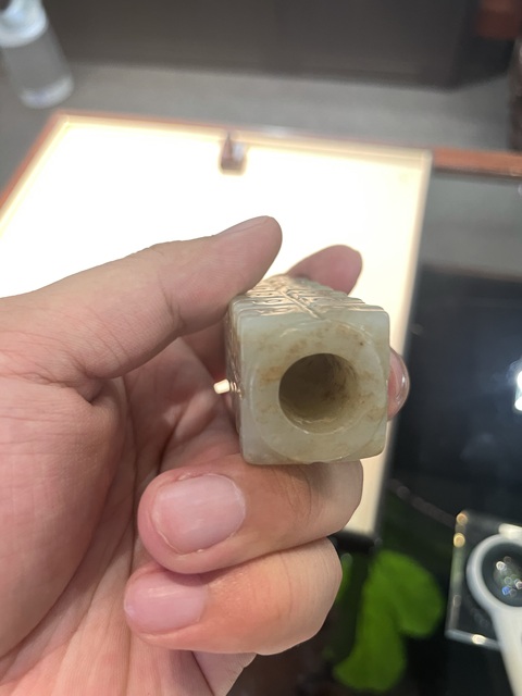 古玩玉器仿古玉琮型件真品鑒賞圖