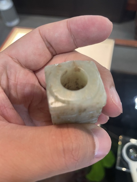 古玩玉器仿古玉琮型件真品鑒賞圖