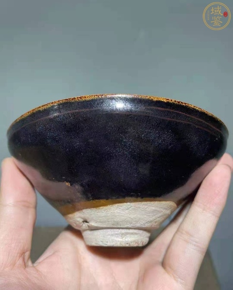 古玩陶瓷吉州窯剪紙貼花盞真品鑒賞圖