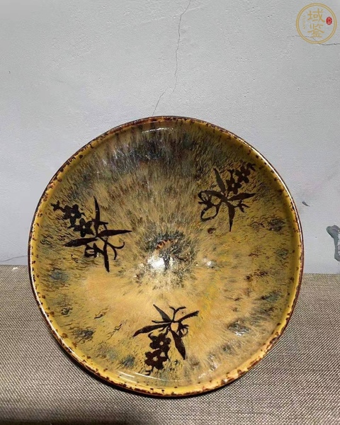 古玩陶瓷吉州窯剪紙貼花盞真品鑒賞圖