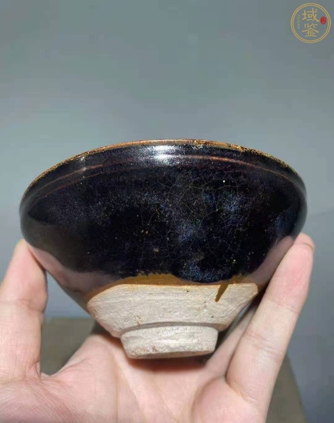 古玩陶瓷吉州窯剪紙貼花盞真品鑒賞圖