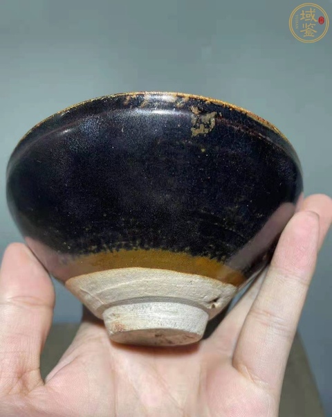 古玩陶瓷吉州窯剪紙貼花盞真品鑒賞圖
