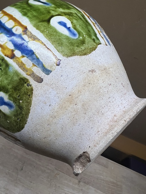 古玩陶瓷唐·三彩花釉掛藍罐拍賣，當前價格88000元