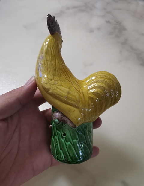 古玩陶瓷素三彩大吉大利造像拍賣，當前價格1200元