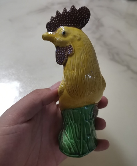 古玩陶瓷素三彩大吉大利造像拍賣，當前價格1200元