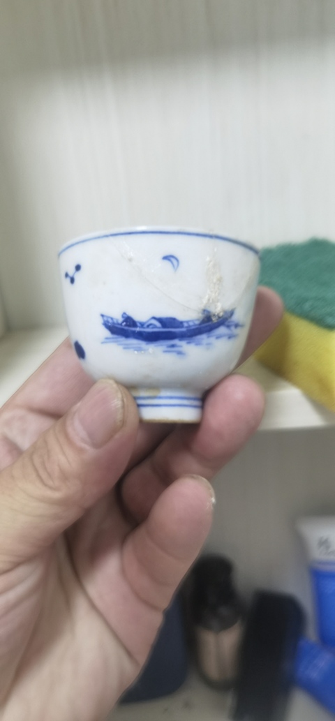 古玩陶瓷青花杯拍賣，當前價格80元
