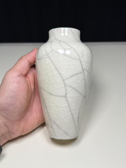 古玩陶瓷清中期 仿定窯瓶真品鑒賞圖