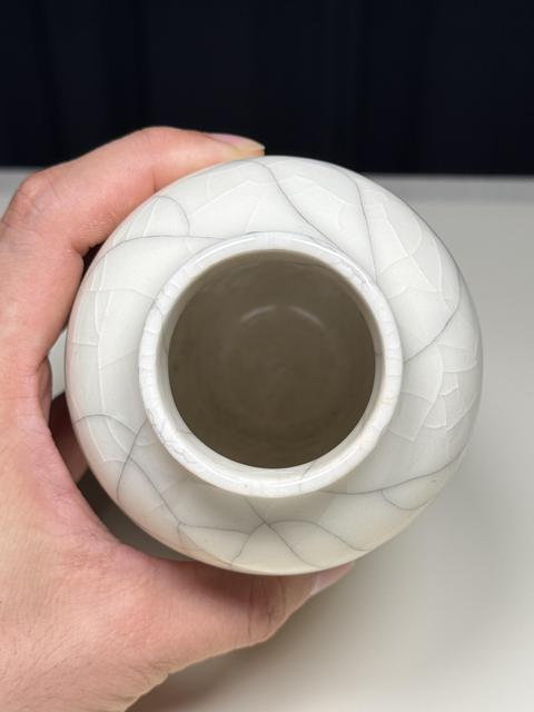 古玩陶瓷清中期 仿定窯瓶真品鑒賞圖