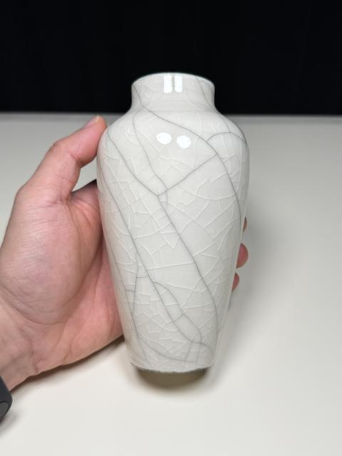 古玩陶瓷清中期 仿定窯瓶真品鑒賞圖