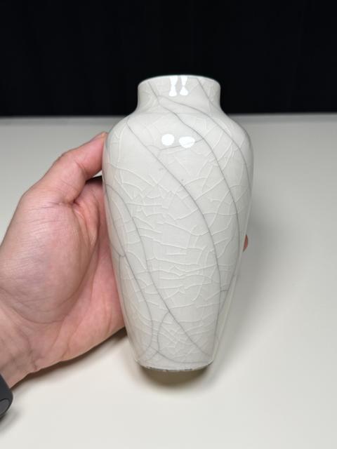 古玩陶瓷清中期 仿定窯瓶真品鑒賞圖