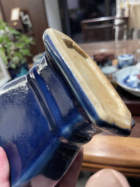 古玩陶瓷霽藍釉六方瓶真品鑒賞圖