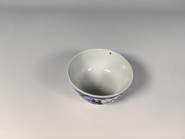 古玩陶瓷清晚竹林七賢人物紋青花茶園真品鑒賞圖