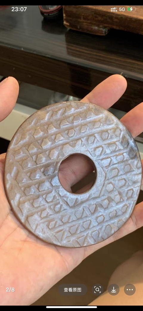 古玩玉器仿古做舊玉璧真品鑒賞圖
