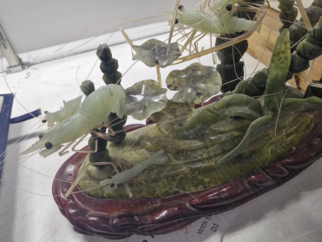 古玩玉器玉石蝦盆景真品鑒賞圖