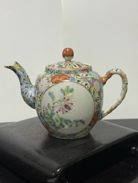 古玩陶瓷民國 粉彩百花壺真品鑒賞圖