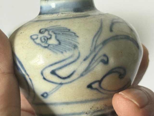 古玩陶瓷晚明淡描青花蓋罐真品鑒賞圖