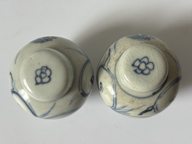 古玩陶瓷晚明淡描青花蓋罐真品鑒賞圖